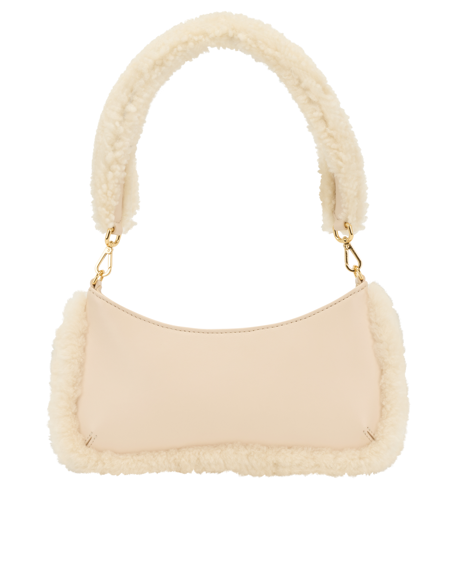 Le Bisou Doux, &pound;250, Handbags, Cream, Leather/Shearling, Back view